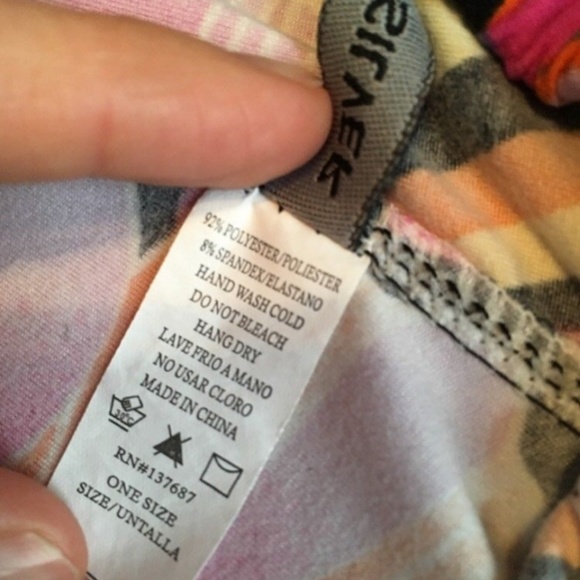 Silver Rainbow Floral Psychedelic Leggings OS - Picture 4 of 4